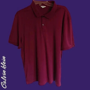 Calvin klein polo shirt size Large magenta color